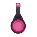 Foldable silicone pet food measuring scoop in pink and black for dogs and cats. - L / 473ml / Pink