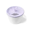 Fontana d'acqua automatica per animali lavanda con base bianca e griglia di scolo - Solo Distributore d'Acqua / Viola