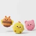 Balles en peluche couinantes pour animaux de compagnie style abeille, poussin et cochon - Balle Rebondissante Poussin / Jaune