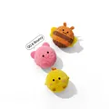 Trois balles en peluche grinçantes pour animaux de compagnie : abeille, cochon et poussin mignons - Balle Rebondissante Cochon / Rose