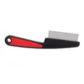 Professional stainless steel fine-toothed flea comb for pets with red and black handle - Upgraded Black / Black
