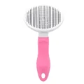 Professional stainless steel pet slicker brush with pink handle for dog grooming - Fine Needle / Pink