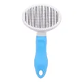 Blue and white pet slicker brush with stainless steel pins for grooming dogs and cats. - Fine Needle / Blue