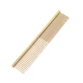 Peine de aseo profesional de acero inoxidable dorado para desenredar el pelo - Oro Titanio
