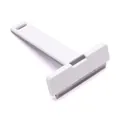 Professional white pet de-shedding tool with fine metal comb teeth for undercoat removal - Straight Blade Style / L