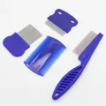 Professional 4-piece blue pet flea and lice comb set for effective cat and dog grooming - Blue 4-Piece Set