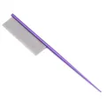Professioneller Haustier-Stielkamm aus Edelstahl mit violettem Griff für Pflege und Styling. - Lila