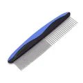 Professionele roestvrijstalen verzorgingskam met ergonomisch blauw-zwart handvat - Saffierblauw