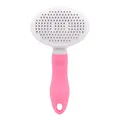 Professional stainless steel pet slicker brush with pink handle for cat and dog grooming - Coarse Needle / Pink