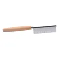 Durable pet comb with fine steel teeth and ergonomic wooden handle for grooming. - Fine Tooth Comb