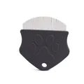 Professional pet flea comb with fine metal teeth and dark gray paw print design handle - Dark Gray