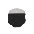 Mini black cat flea comb with fine metal teeth for pet grooming and hair removal - Black