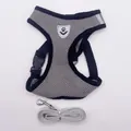 Ademend grijs mesh hondentuigje en riem set voor kleine honden, comfortabel vest - S / Vest Stijl (Harnas en Lijn Set) / Aanbevolen 1.5-2.5kg / Grijs