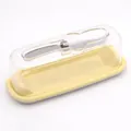 Beurrier jaune minimaliste avec couvercle transparent et couteau à beurre intégré - Amélioré