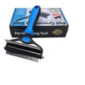 Professional 2-in-1 stainless steel pet grooming rake and dematting tool for dogs. - Small Size 17 Dematting + 67 Teeth