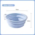 Draagbare blauwe opvouwbare siliconen hondenbak met 350ml capaciteit en karabijnhaak - Opvouwbare Bak (350ml) / Blauw