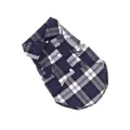 Stylish blue and black plaid breathable casual shirt for small pet dogs and cats - S / Blue