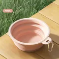 Draagbare roze opvouwbare siliconen hondenbak met karabijnhaak voor reis - Roze opvouwbare kom [350 ml]