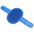 Spazzola da bagno in silicone blu regolabile per il massaggio e la pulizia di gatti e cani - Spazzola a Fiore Blu / Imballaggio su cartoncino