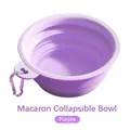 Portable purple collapsible silicone bowl for dogs with silver carabiner attachment - Purple Collapsible Bowl [350ml]