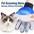 Guanto blu in silicone per la cura del gatto, ideale per massaggio e rimozione dei peli morti. - Left Hand Glove / Blu