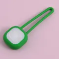 Durable green silicone LED pet pendant safety light for night walking dogs and cats - Square / Green