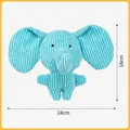 Juguete de peluche duradero para perros elefante azul de pana 24cm por 18cm - Elefantito Azul / Elefantito Azul (Tela para Morder + Sonido)