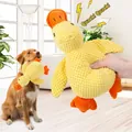 Jouet canard en peluche jaune en velours côtelé pour chien, idéal pour le jeu - Canard de Compagnie / Petit (25x22cm) / Jaune