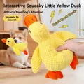 Jouet en peluche canard jaune pour chien avec texture de maïs et couineur - Canard Compagnon (Bruyant) / Grand (45x38cm) / Jaune