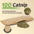 Jouet à l'herbe à chat en corde de sisal durable, coussin à mâcher résistant aux griffes - Coussin à l'Herbe à Chat / M / Beige à Rayures