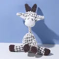 Jouet en peluche girafe pour chien avec texture en polaire de maïs durable - Chèvre Blanche / Tissu Molaire + Sifflant / Blanc