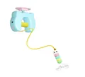 Juguete yoyo automático azul para gatos con gusano de peluche de colores y plumas - Modelo Yo-Yo de Elevación Automática / Set Estándar / Azul