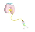 Juguete interactivo yo-yo automático rosa para gatos con oruga de colores y pluma - Modelo Yo-Yo de Elevación Automática / Set Estándar / Rosa
