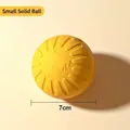 Jouet balle en caoutchouc jaune plein durable pour petits chiens dentition 7 cm de diamètre - Balle Solide / 7cm / Jaune
