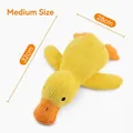 Duurzaam geel pluche eendenspeelgoed voor honden en katten, middelgrote maat 32x28cm - Gezelschap Eend (Piepend) / M / Geel