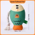 Vue détaillée d'un jouet pour chien en peluche poisson vert avec dimensions de 20x13 cm - Poisson Fathead / 20x13cm / Vert