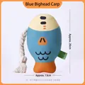 Jouet en peluche poisson bleu pour chiens avec queue en corde de coton, taille 20cm - Style Poisson à Grosse Tête / 20x13cm / Bleu
