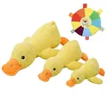Lot de jouets pour chats canard en peluche jaune avec tissu résistant et disque coloré - Canard (S) + Frisbee / Ensemble (Canard + Frisbee) / Jaune