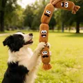 Jouet saucisse en peluche sonore pour chiens, flexible pour le jeu interactif en plein air. - Saucisse Sifflement à 4 Sections / Marron