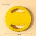 Duurzame gele schuimrubberen frisbee voor huisdieren met pootafdruk, 20 cm SKU. - Werpfrisbee / 20cm / Geel