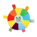 Jouet en peluche durable et coloré pour chien avec motif de grenouille et étiquettes - Frisbee Grenouille / 15cm