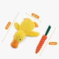 Haustierspielzeug-Set mit einer quietschenden Plüschente und einer Karotte aus Seil - Ente und Karotte Set Mittel / 32x28cm + 20cm