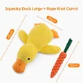 Quietschendes gelbes Plüschentenspielzeug und orangefarbene Seilkarotte für Hunde - Ente und Karotte Set Groß / 45x38cm + 20cm