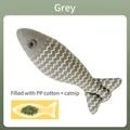 Jouet en peluche poisson pour chat à motif chevrons gris avec garnissage cataire - Poisson à l'Herbe à Chat à Chevrons / Contient de l'herbe à chat / Gris