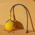 Balle en caoutchouc jaune durable de 7cm avec corde résistante pour le jeu des animaux. - Balle d'Entraînement avec Corde / 7cm / Jaune