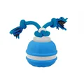 Blauw bolvormig huisdierspeelgoed met geknoopt touw voor honden om op te kauwen en trekken - P06 Stijl (Met Vogelgeluid) / Blauw