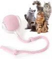 Jouet interactif rose pour chat avec corde en coton pour une parfaite autodivertissement - Balle Interactive Intelligente / Réglage de 3e Génération / Rose