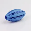 Jouet à mâcher pour chien en caoutchouc bleu robuste avec rainures de nettoyage. - Grande Taille Longueur 12cm / Bleu