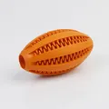 Giuoco per cani in gomma arancione a forma di rugby con punte per la pulizia dentale - Palla da rugby / Grande Lunghezza 12cm / Arancione