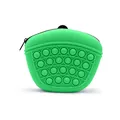 Pochette verte en silicone pour friandises de chien avec design bulles pop-it et zip - Vert